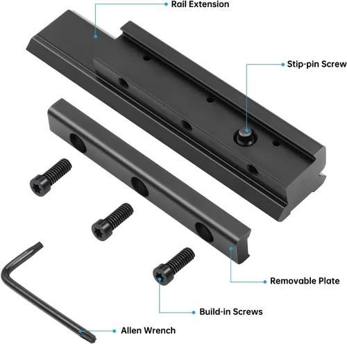 Miniatura 4 de Bontok 11mm Dovetail to 21mm Upgraded Build-in Locking Screws Picatinny Rail Low Profile Scope Mount Converter Base 3/8" to 7/8" Converter