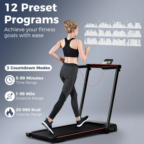 Miniatura 8 de GYMAX Cinta de correr con escritorio, caminadora 3 en 1 para debajo del escritorio, almohadilla para caminar con escritorio extraíble, monitor LED