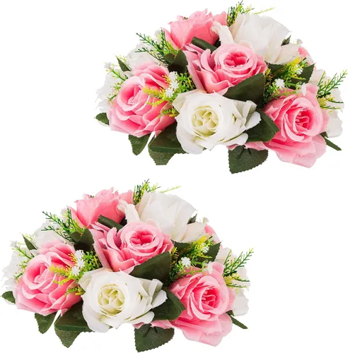 Miniatura 21 de Centros de mesa de flores para mesas de boda: decoraciones de mesa de Halloween, bolas de flores negras, centros de mesa para compromiso, ceremonia