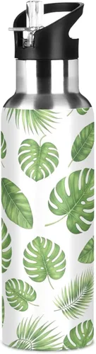 Miniatura 8 de Green Tropical Leaves Insulated Water Bottle 32 Oz, BPA-Free Sport Water Bottle Insulated Leakproof Water Bottles