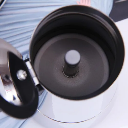 Miniatura 7 de Juego de cafetera espresso portátil de 6.8 fl oz, olla moka de acero inoxidable de 7 onzas con estufa eléctrica para oficina en casa, cafeterías