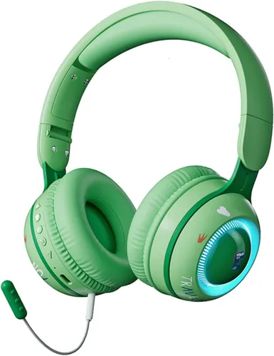 Miniatura 12 de Xmenha Auriculares inalámbricos para niños con micrófono para la escuela, con cancelación de ruido, protección para los oídos, Bluetooth, plegable