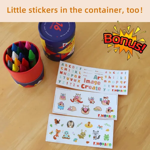 Miniatura 6 de Lebze Crayones Jumbo para niños pequeños, 16 colores no tóxicos, crayones grandes fáciles de sostener para niños, seguros para bebés y niños Flor