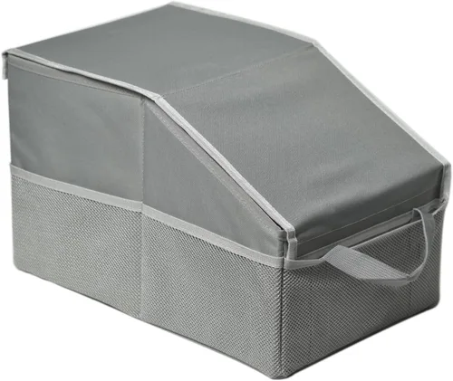Miniatura 10 de Organizador de asiento de coche, asiento de pasajero, negro Plegable, pequeño almacenamiento, con tapa