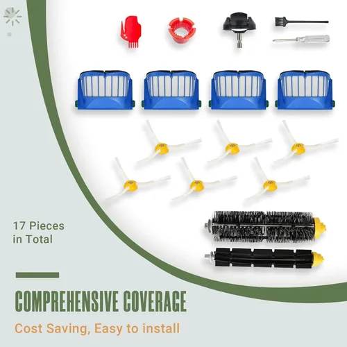 Miniatura 6 de Kit de accesorios de repuesto para iRobot Roomba 675 694 692 614 670 677 671 691 676 639 679 615 600 Series Robot aspirador, 1 rueda delantera, 1