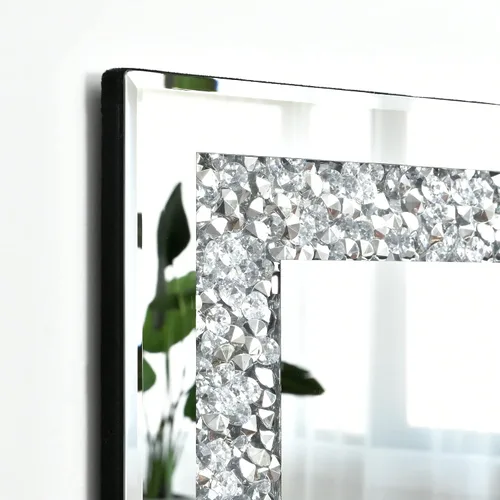 Miniatura 6 de Espejo Decorativo de Cristal - Rectángulo de 16 x 20 pulgadas, Precioso Espejo Plateado, Espejo de Diamante Triturado para Decoración de Pared