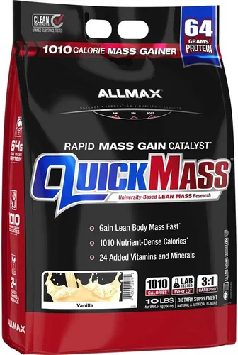 Miniatura 10 de ALLMAX QUICKMASS, Chocolate - 3.5 lb - Catalizador de ganancia de masa rápida - Hasta 2.26 oz de proteína por porción - Relación de carbohidratos a