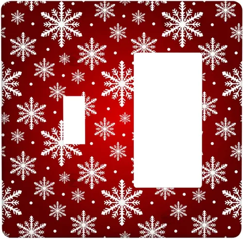 Miniatura 39 de Cubierta de interruptor de luz dúplex de 1 banda, cubierta decorativa de Navidad con copos de nieve rojos, placa frontal decorativa para cocina