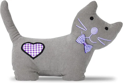 Miniatura 13 de Sanlykate Topes de puerta decorativos de tela, diseño de animales lindos de 1.8LB, topes de puerta resistentes anticolisión para el hogar, gato
