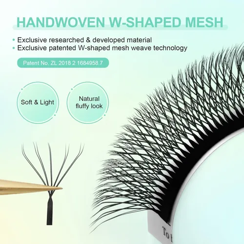 Miniatura 137 de NAGARAKU Extensiones de pestañas falsas en forma de W de 4D, suaves y naturales, con volumen, rizado D, 0.07mm, mezcla de 8-15mm, abanico 0.07-D 4D W