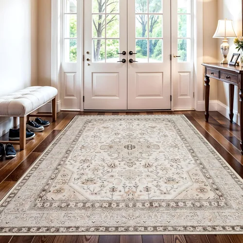 Miniatura 52 de Alfombras de área 9x12 para sala de estar: Alfombra oriental lavable de 108 pies cuadrados para dormitorio - Alfombra de pelo bajo ultra delgada
