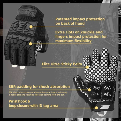 Miniatura 4 de Seibertron Lineman 2.0 - Guantes de fútbol para receptores con palma acolchada, protección contra impactos TPR flexible en la parte posterior