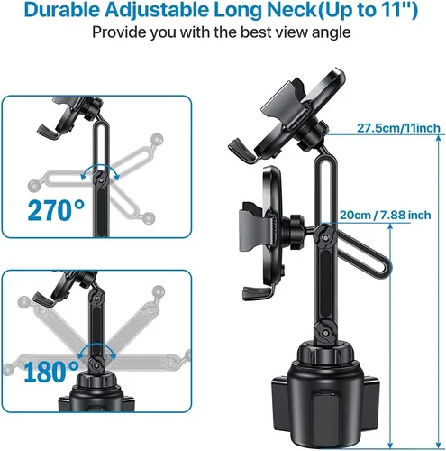 Miniatura 5 de Miracase Soporte Universal para Teléfono en Portavasos de Coche, [Versión Mejorada] Soporte Ajustable de Cuello Largo para Portavasos de Coche