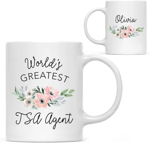 Miniatura 24 de Andaz Press Taza de café personalizada de 11 onzas, taza ejecutiva de relaciones públicas más grande del mundo, flor de anémona rosa, 1 paquete