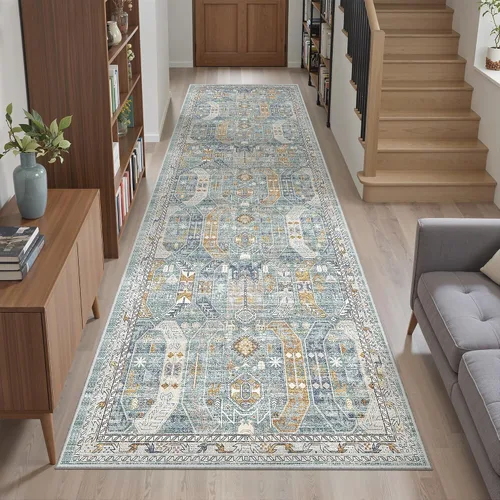 Miniatura 889 de Madane Tapete lavable de 2 x 10 pies para pasillo, cocina, recibidor, clásico, suave, antideslizante para interiores, casa de campo, baño, sala