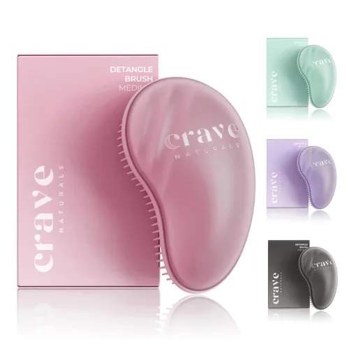 Miniatura 12 de Crave Naturals Cepillo para desenredar el cabello grande negro – Cepillo deslizante para desenredar el cabello para mujeres, niños y bebés – Cuidado