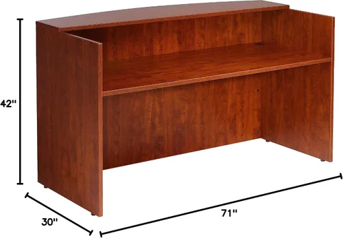 Miniatura 2 de Boss Office Products Recepción de 71 W por 30/36 D por 42 H Recepción, Cereza, "30" D x 71" Ancho x 42" Alto (N169-C)