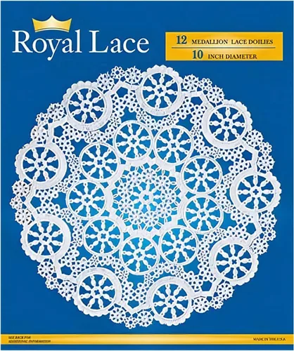 Miniatura 3 de Royal Consumer Medallion - Juego de 12 unidades de 12 unidades, 10 pulgadas, color blanco