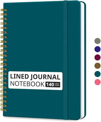 Miniatura 48 de Cuaderno rayado en espiral para mujeres y hombres, 140 páginas, cuaderno de tapa dura con rayas universitarias para trabajo y toma de notas, diarios