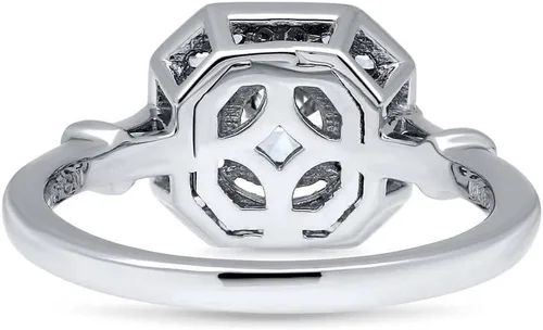 Miniatura 8 de BERRICLE Anillos Art Deco de plata de ley para mujer, anillo de circonita cúbica