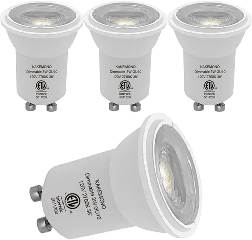 Kakemono Bombilla LED regulable MR11 con base GU10 de 35 mm Mini/Pequeño foco 120 V 3 W luz de pista, 20 vatios 35 W equivalente a halógeno, luz
