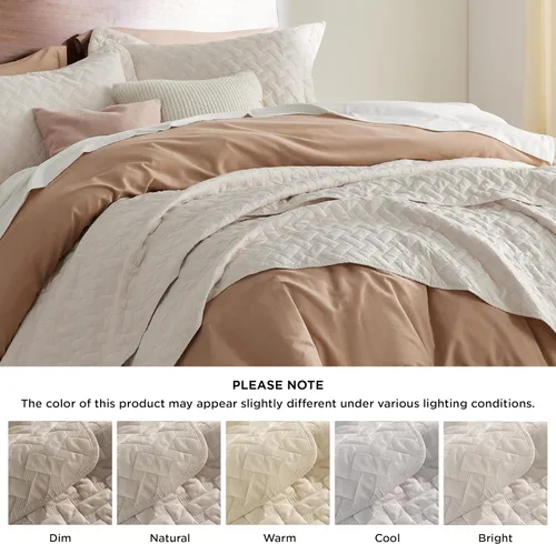 Miniatura 7 de Bedsure Colchas de tamaño Queen - Colchas ligeras tamaño Queen con patrón de tejido de cesta, juego de ropa de cama suave, juego de edredón beige 16