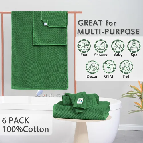 Miniatura 250 de VOOVA & MOVAS Toallas de mano blancas - 100% algodón Ligeras Gruesas Secado rápido Suaves Absorbentes, paquete de 4 piezas grandes de 18