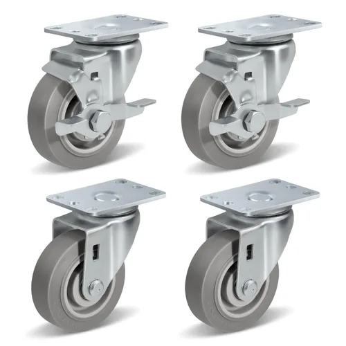 Miniatura 42 de Ruedas de Carretilla Ninoso, Juego de 4 Ruedas Industriales de Alta Resistencia de 4" con Capacidad de Carga de 1200 Libras, Ruedas para Carro