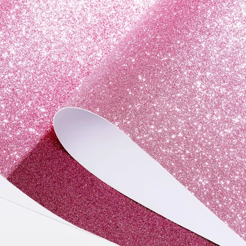 Miniatura 7 de FunStick Papel tapiz de 16 x 240 pulgadas con purpurina rosa claro, autoadhesivo, papel de contacto con purpurina rosa para armarios, aparadores