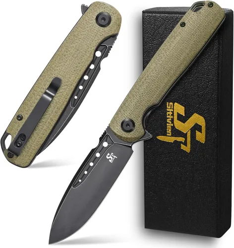 Miniatura 12 de Sitivien ST131 - Cuchillo plegable, hoja D2 G10, cuchillo de herramientas EDC con bloqueo de forro para acampar al aire libre, senderismo, pesca