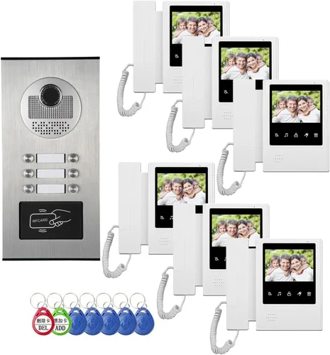 Sistema de video portero para apartamento, monitor de 4.3 pulgadas, kit de video puerta con cable, sistema de video portero para interiores y