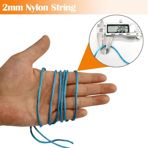 Miniatura 3 de Ewparts Cuerda de nailon de 0.079 pulgadas para hacer pulseras de 120 yardas, cuerda de nailon satinado de seda para pulseras, cordón, collares, 12