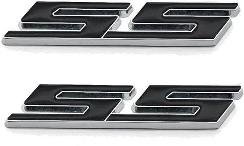2 x Emblemas SS de metal 3D para guardabarros lateral y cajuela, calcomanía adhesiva con logotipo de reemplazo para camiones y autos de la serie SS