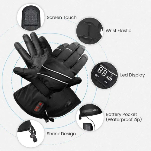 Miniatura 7 de Rechargeable Heated Gloves Touchscreen Gloves for Women and Men with Battery XXL