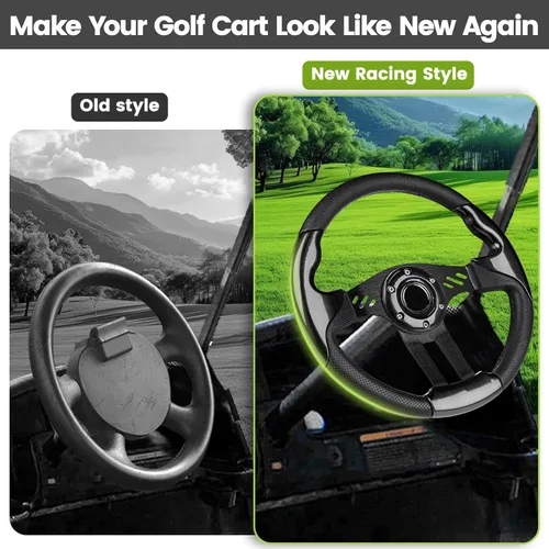 Miniatura 4 de Volante de Carrito de Golf EZGO, Compatible con EZGO TXT RXV, Club Car DS Precedent Tempo, Yamaha G2-G29 Mayoría de Carritos de Golf, Volante