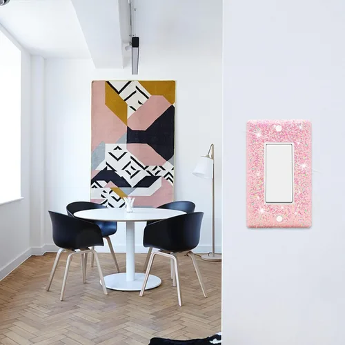 Miniatura 6 de Dengduoduo Placas de pared, cubierta decorativa para interruptor de luz, cubierta de pared brillante con purpurina brillante, placa de pared de una