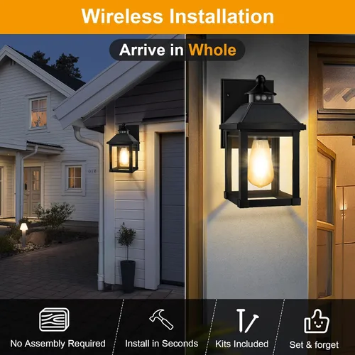 Miniatura 7 de Luces de Aplique Solar para Exteriores Montaje en Pared Luz Solar para Porche Exterior Impermeable con 3 Modos de Iluminación y Sensor de Movimiento
