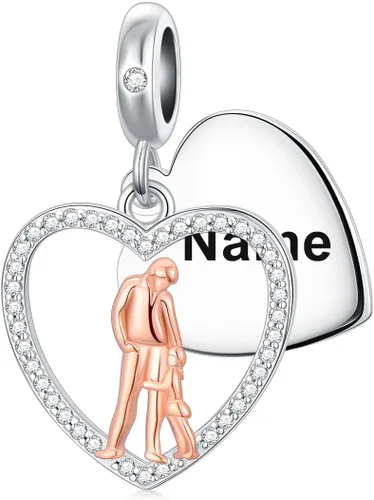 Miniatura 70 de PROESS Dije para padre, madre e hija, pulsera de plata de ley para pulseras, regalos de cumpleaños, día de San Valentín, para hija, madre, amante