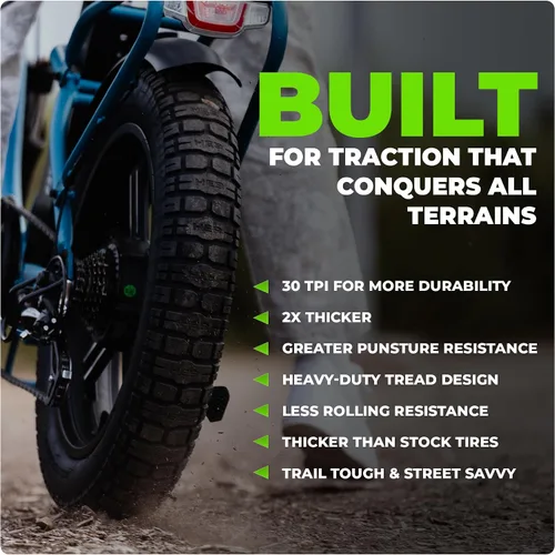 Miniatura 2 de HEB VIPERESS 20x4, 26x4 Fat Tire - Puncture Resistant Ebike Tires, 20x4 Fat Bike Tire for Electric Bike, MTB, Heavy Duty, All Terrain Tire for