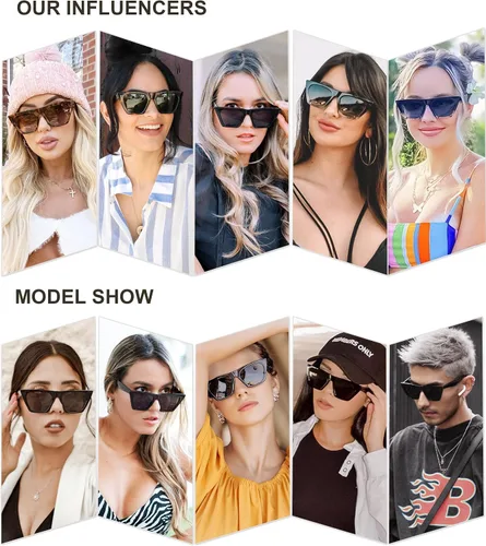 Miniatura 4 de SOJOS Oversized Square Cateye Polarized Sunglasses for Women Men Big Trendy Sunnies