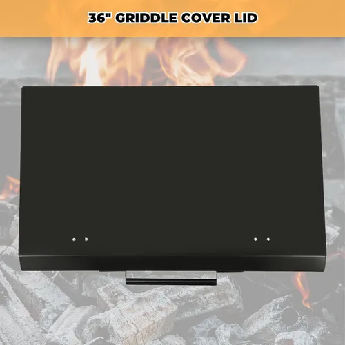 Miniatura 2 de ECOTRIC Tapa de parrilla de 36 pulgadas, con recubrimiento en polvo, aluminio negro, compatible con plancha Blackstone de 36 pulgadas, piedra negra