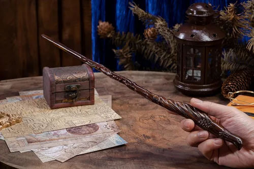 Miniatura 2 de Handicraftviet Varitas de Pájaro de Madera Talladas a Mano de 15 Pulgadas para Brujería Coleccionable y Cosplay, Varita Mágica Regalo para Niños