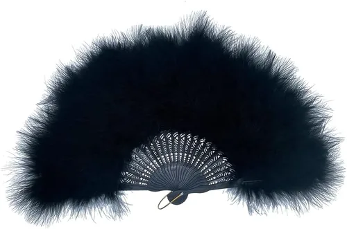 Miniatura 8 de Shekyeon Abanico de plumas de Marabou estilo años 20, estilo vintage, plegable, ventilador de mano para espectáculos de baile de disfraces, Verde
