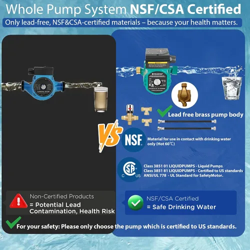 Miniatura 3 de Bomba de circulación instantánea de agua caliente con temporizador digital integrado y válvula de control de termostato ajustable