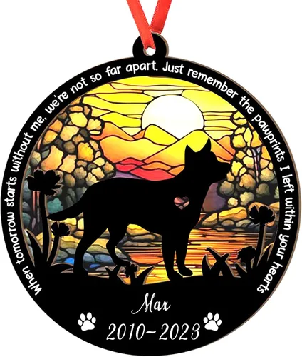 Miniatura 26 de Adorno personalizado para atrapasoles de sabueso afgano, adorno de Navidad de sabueso afgano – Regalo para perro amante, sabueso afgano