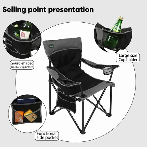 Miniatura 4 de Northroad Silla plegable de campamento resistente para exteriores, silla plegable de hasta 300 libras para senderismo, picnic, patio, playa, pesca
