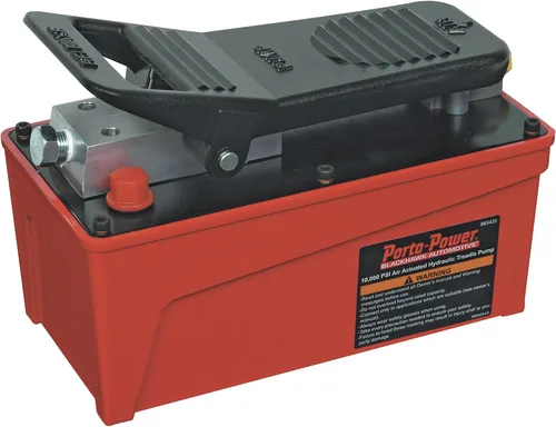 Miniatura 3 de Porto-Power B65425 Bomba neumática accionada por pie (depósito de 10,000 psi, 91 pulgadas cúbicas), 5 rojas
