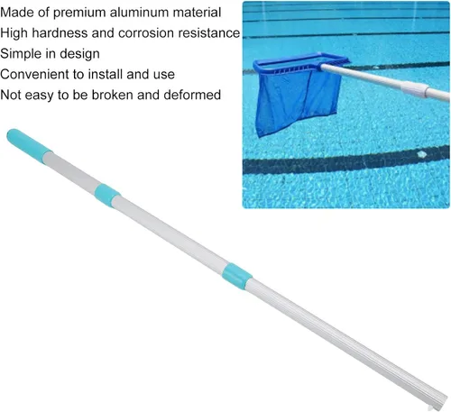 Miniatura 4 de Poste telescópico para piscina, 38.6 pulgadas, 3 secciones, ajustable y expandible de aluminio, para redes de desnatador, rastrillos, cabezales