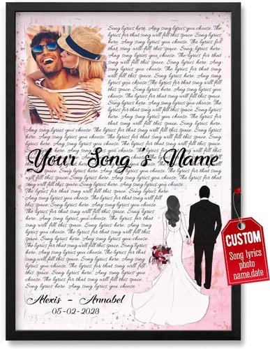 Miniatura 25 de H-DEWALL Póster personalizado de letras de canciones, regalos para marido, foto inspiradora, arte de pared, decoración de casa, sala de estar