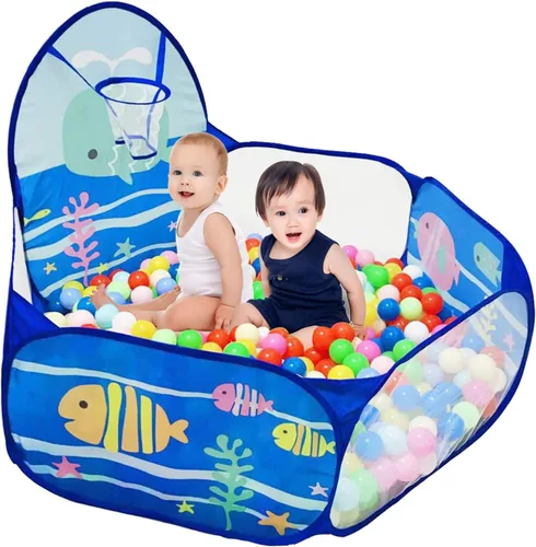Miniatura 9 de Piscina de pelotas para niños, tienda de campaña desplegable para niños, piscina de pelotas para niños pequeños, corralito de juegos con aro